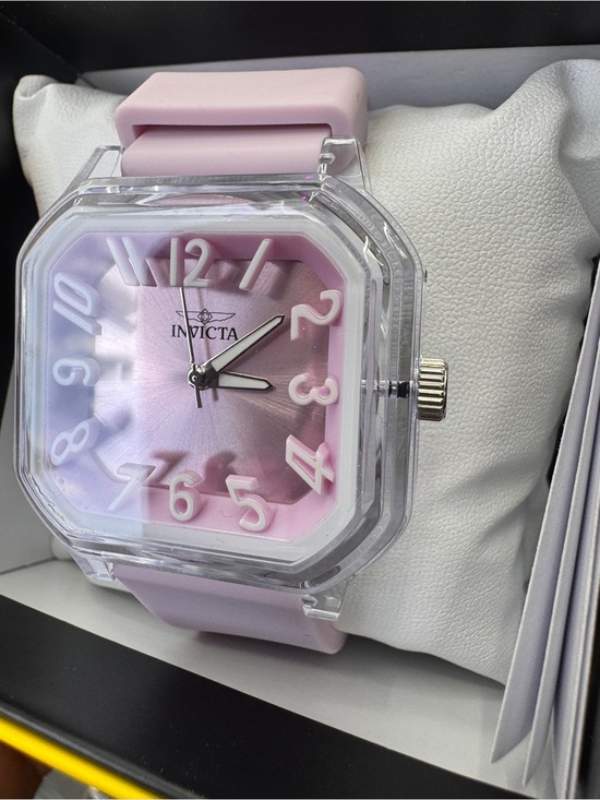 Invicta Accessories - Invicta Women's Pastel Pink Square Crystal Case Watch